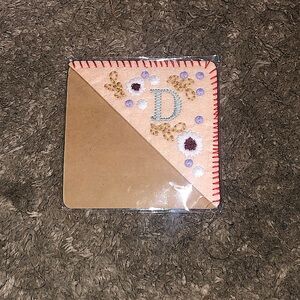Embroidered Letter D Corner Bookmark